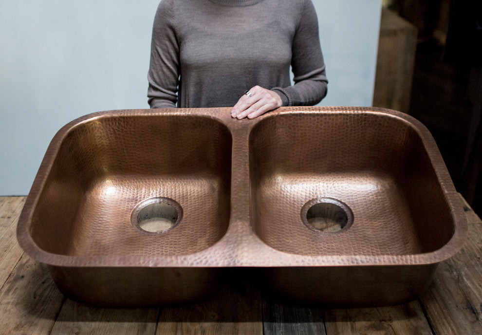 Orwell Copper 32" Double Bowl Undermount Kitchen Sink