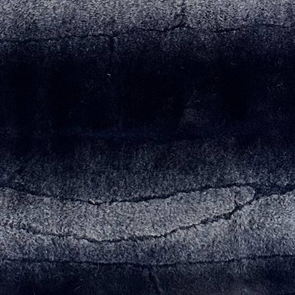 Plutus Blue Ink Furever Faux Fur Luxury Throw Pillow, Blue Ink, 12" x 20"