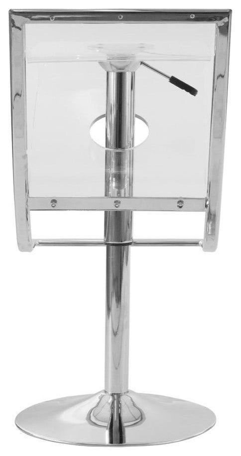 LeisureMod Napoli Transparent Acrylic Bar/Counter Stool Clear