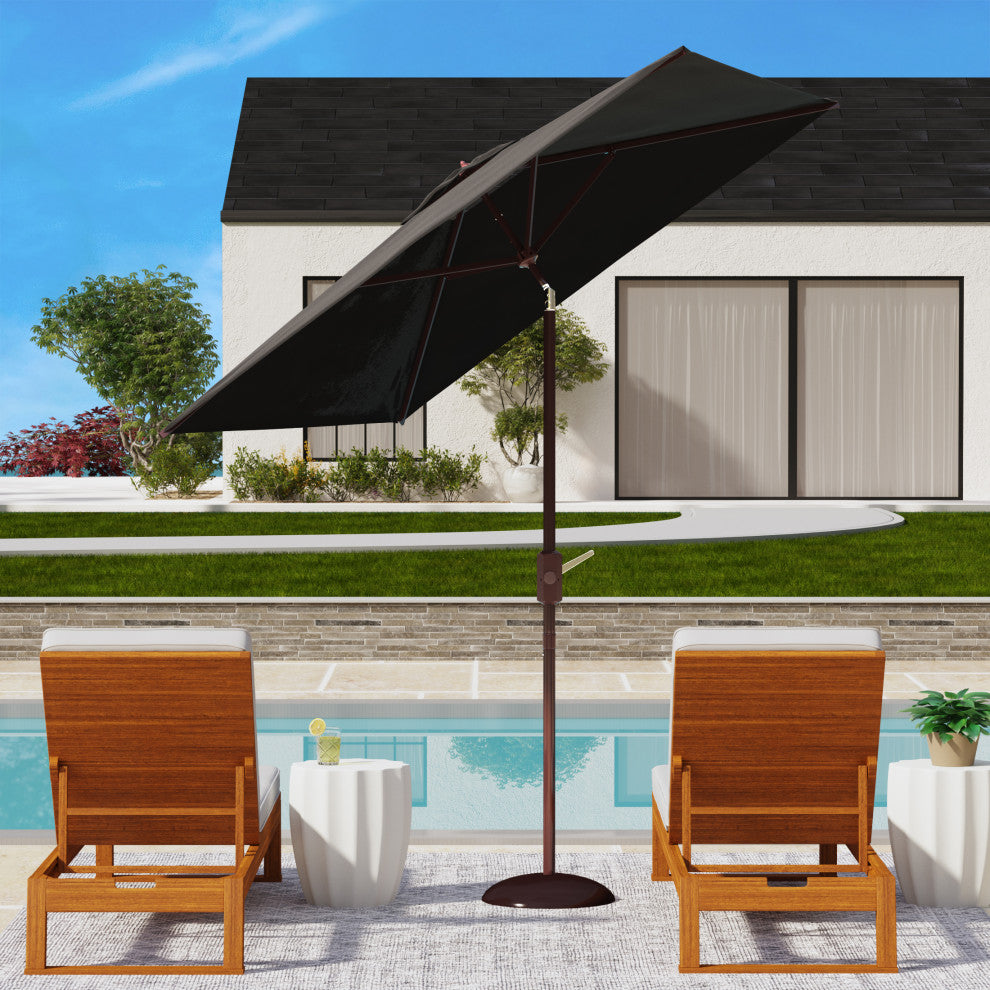 Safavieh Kamen 10 Ft Auto Tilt Umbrella, Black