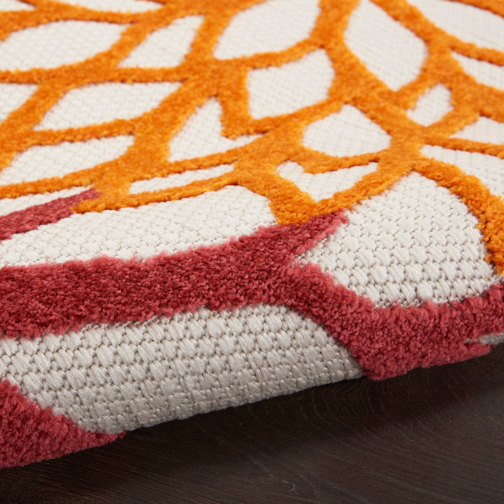 Nourison Aloha 9'6" x 13' Red Multicolor Tropical Rug