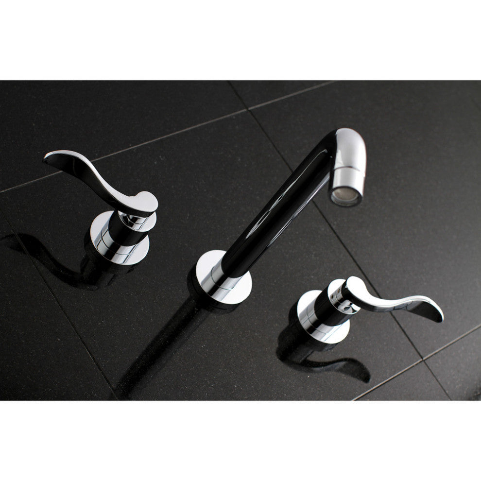 Kingston Brass Two-Handle Wall Mount Tub Faucet, Polished Chrome