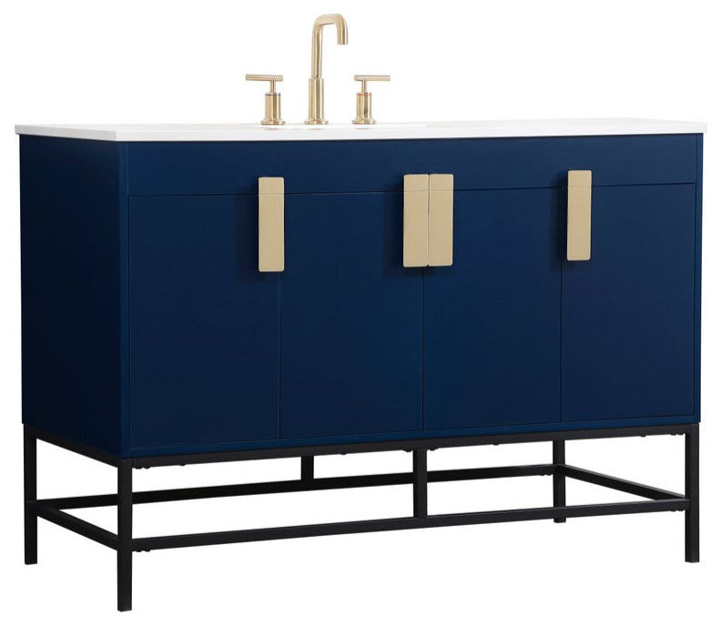 Home Living 22" Modern Blue-Light Bathroom Vanity