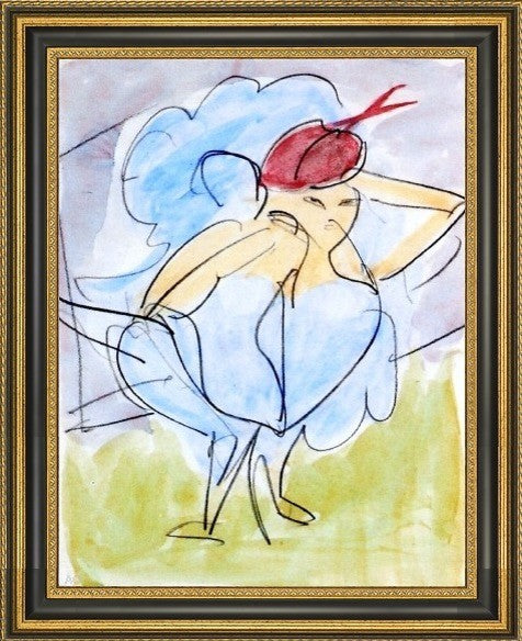 Ernst Ludwig Kirchner Dancer - 21" x 28" Framed Premium Canvas Print