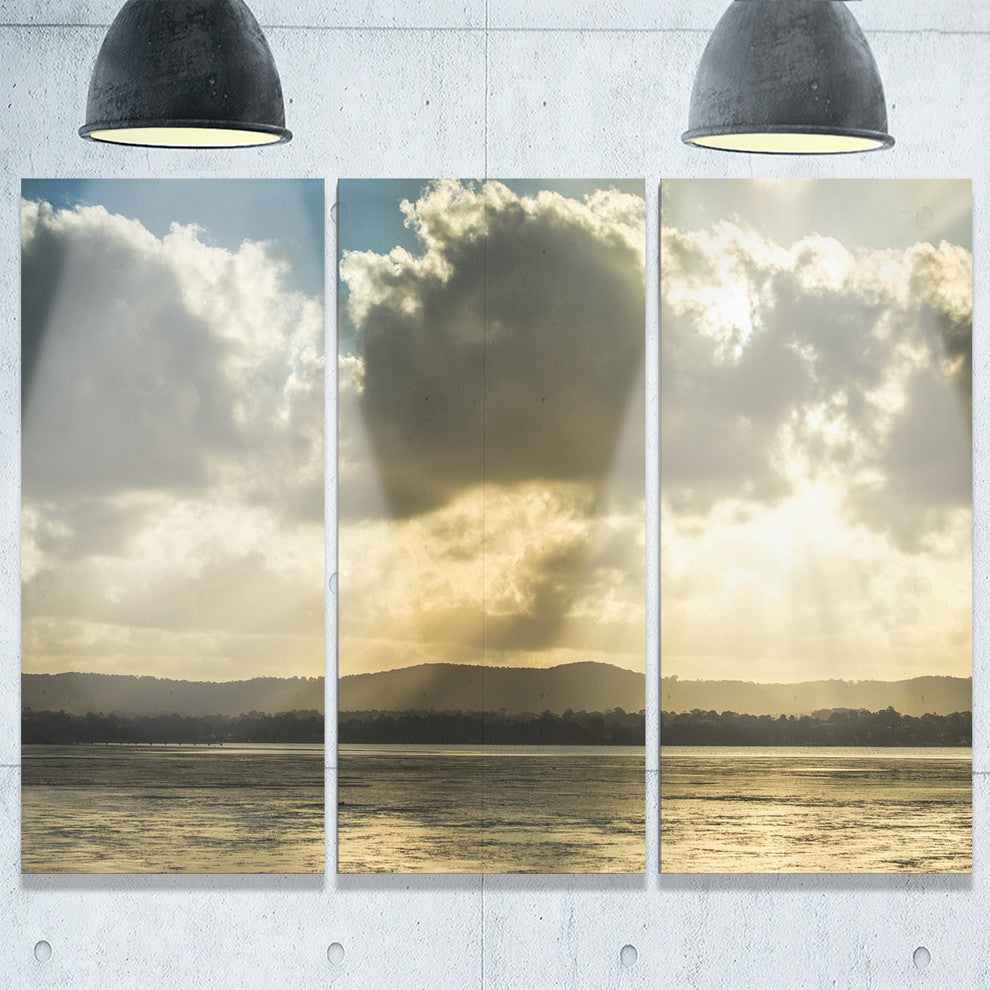 "Heavy Clouds Over Foreshore Reserve" Metal Wall Art, 3 Panels, 36"x28"