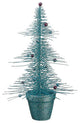 Whimsical Glittered Spike Table Tree, Turquoise, 16"