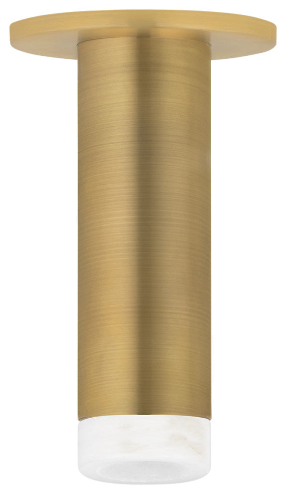 Luxe Cylinder Flush Mount With Bezel, Patina Brass, 2.75"Lx2.75"Wx8.5"H