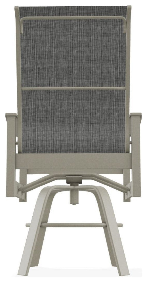 Leeward Sling Balcony Height Outdoor Swivel Armchair, Anchor/Storm