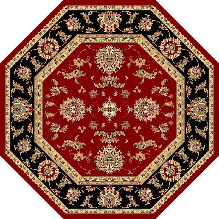 Cambridge 7342 Red, Black Bijar, 7'7" Octagon
