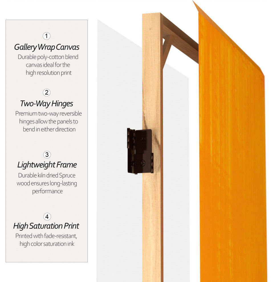 6' Tall Double Sided Vermilion Canvas Room Divider