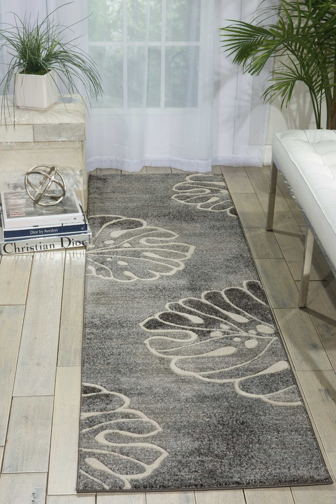 Nourison Maxell 2'2" x 7'6" Grey Modern Indoor Area Rug