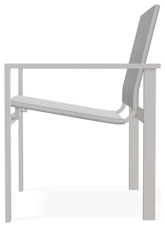 Tribeca Sling Outdoor Stackable Armchair, Alloy/Warm Gray
