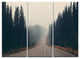 "Foggy Road in Forest in Banff Park" Metal Wall Art, 3 Panels, 36"x28"