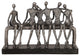 Modern Figural Friendship Sculpture Figurine | Silver Black Man Woman Friends