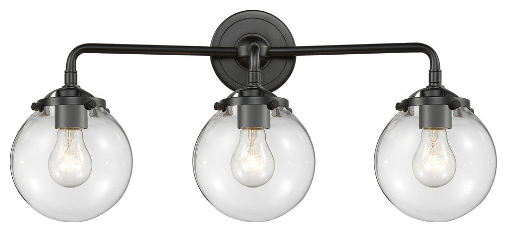 Beacon 3-Light LED Sconce, Oil Rubbed Bronze, Glass: Clear