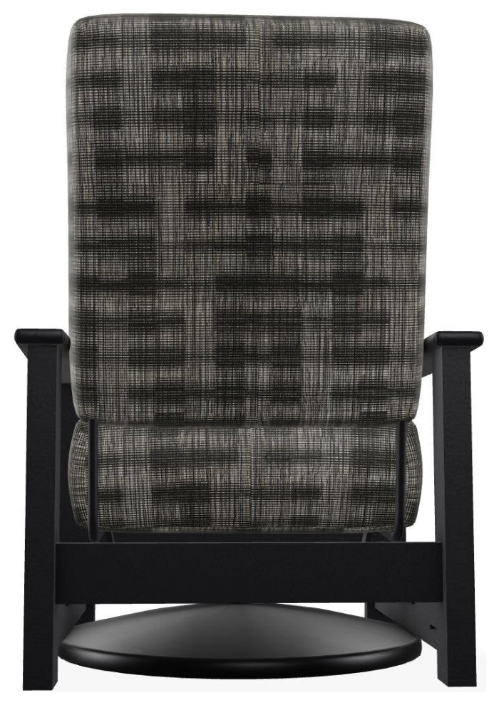 Leeward Deep Seat Outdoor Hidden Swivel Rocker, Illusion Plaid Onyx/Black