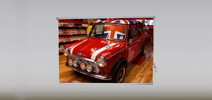 "Mini Cooper" Artwork, 3' Shade, Fabric, Left