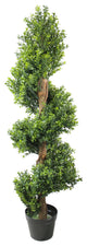 Potted 2-Tone Artificial Murraya Spiral Topiary Tree, 4'
