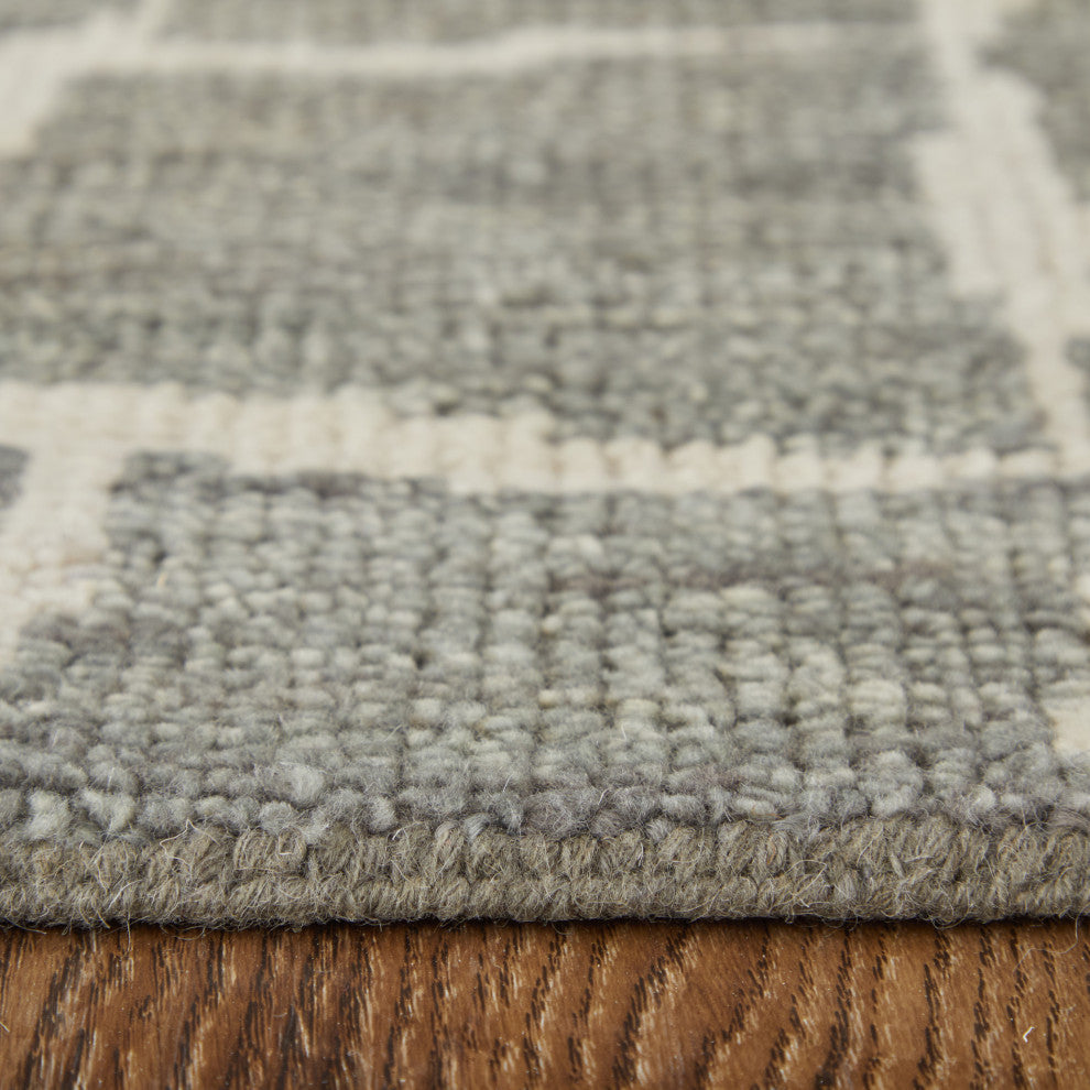 Sutton T6003 Transitional/Industrial/Casual Area Rug, Taupe/Ivory, 5'6"x8'6"
