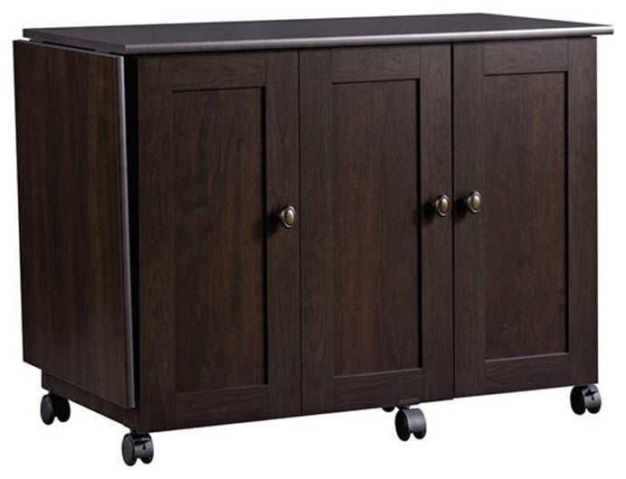 Sauder Select Engineered Wood Craft Sewing Cart in Cinnamon Cherry