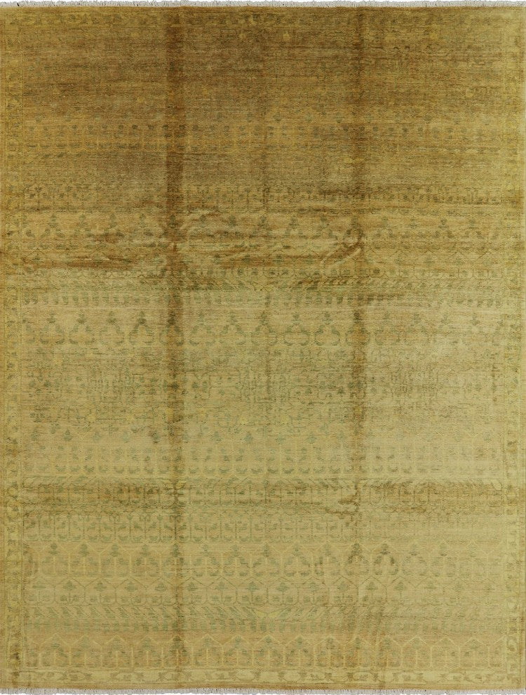 Antiqued Oriental Chobi Peshawar Hand-Knotted Oushak Rug, 9'x12'