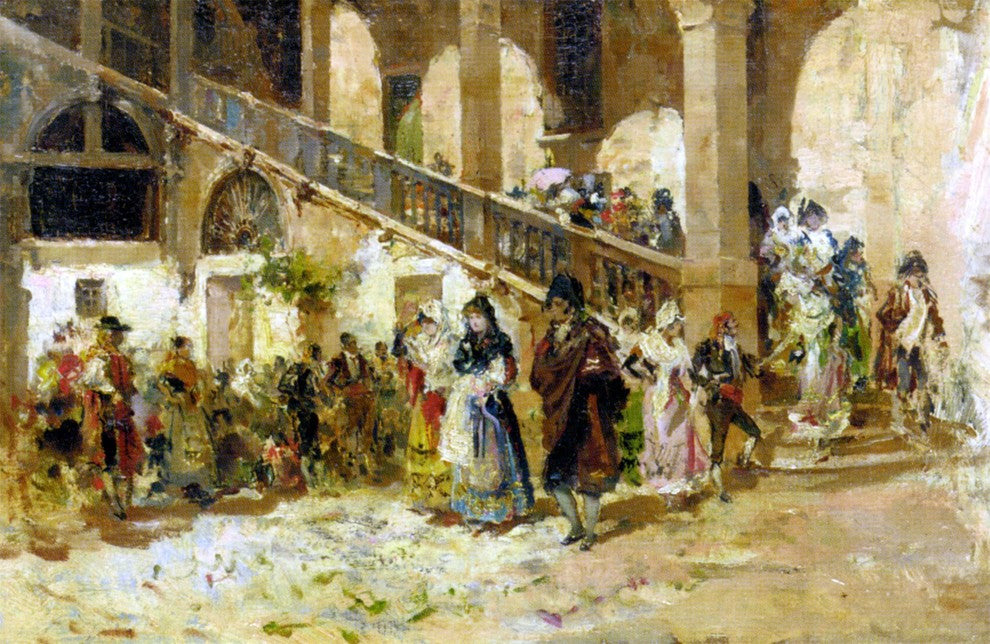Francisco Domingo YMarques Oil On Panel - 18" x 27" Premium Canvas Print
