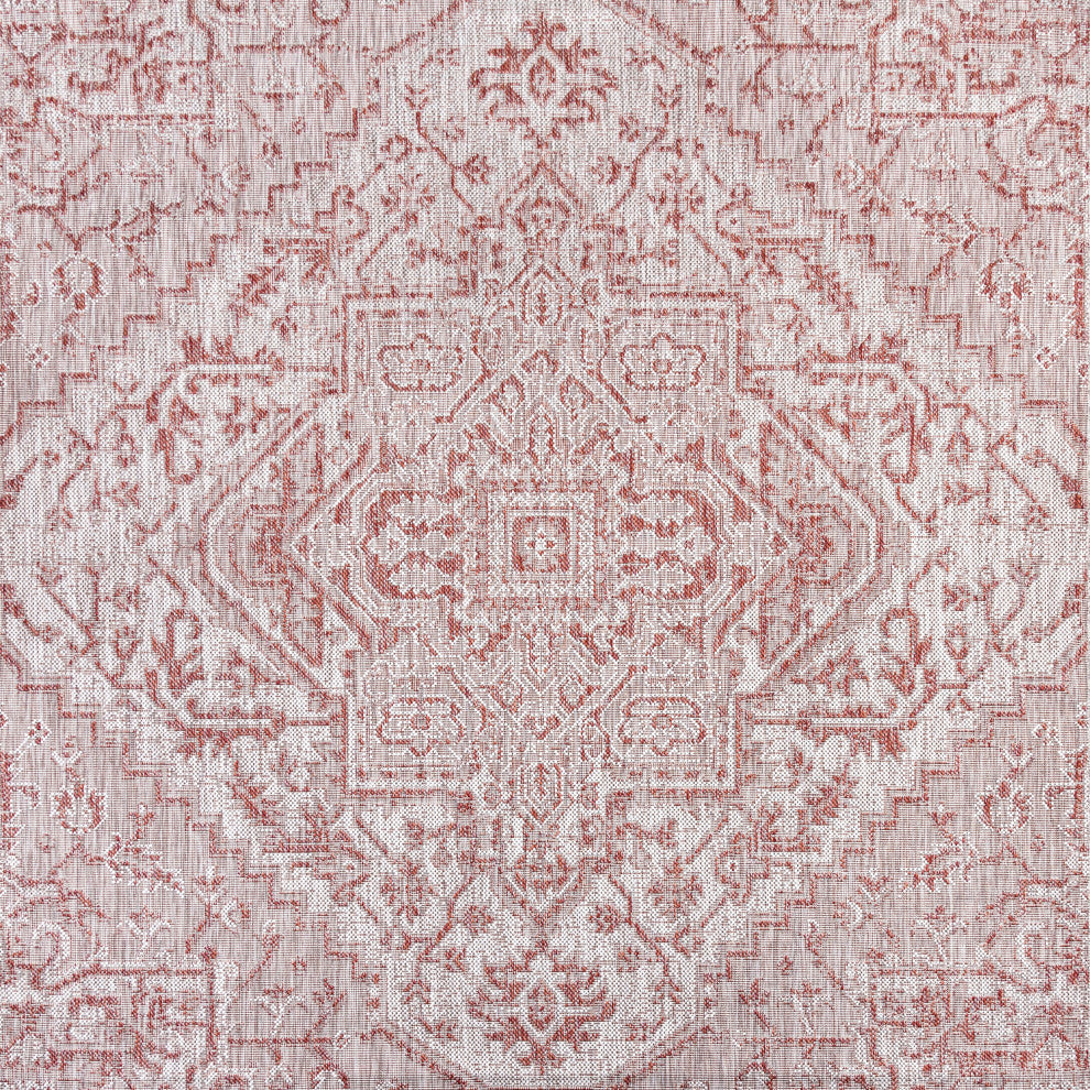 Estrella Bohemian Medallion Textured Weave Indoor/Outdoor Area Rug