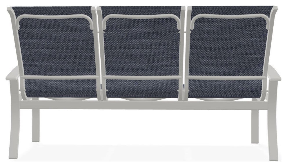 Belle Isle Sling 3-Seat Outdoor Sofa, Augustine Denim/Snow