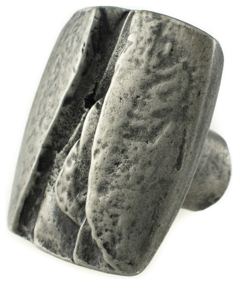 Hidden Stones Pewter Cabinet Hardware Knob, Vintage Pewter