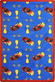 Playful Patterns Rug, Start Your Engines, 3'10"x5'4", Blue
