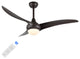 Aviator 52" 1-Light App 6-Speed Retro Swirl LED Ceiling Fan, Dark Brown Wood
