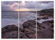 "Dark Australian Seashore With Rocks" Metal Wall Art, 3 Panels, 36"x28"