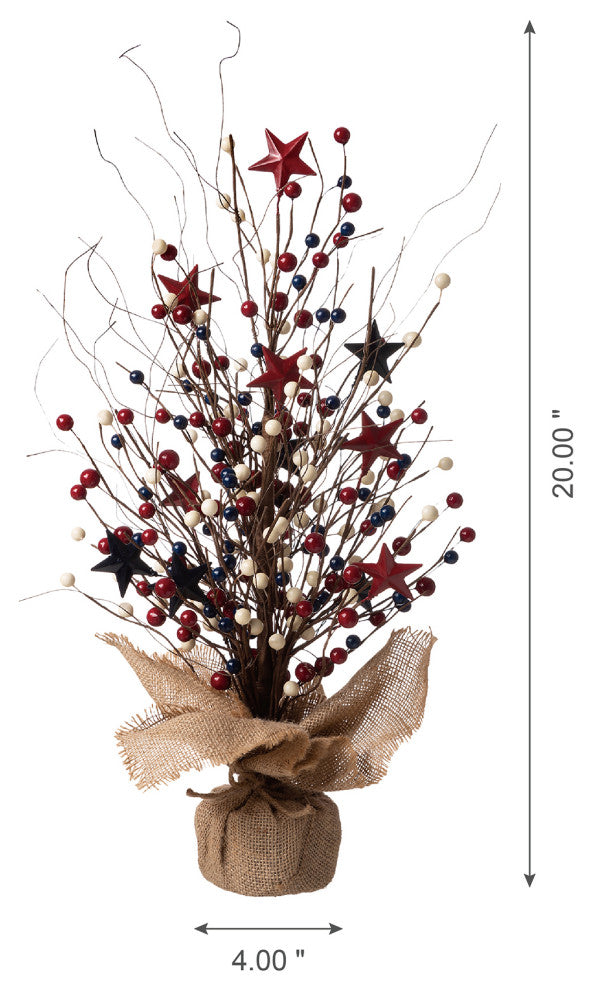20"H Americana Berry Table Tree