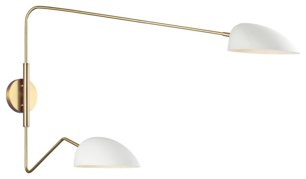 Jane Double Task Sconce, Matte White