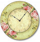 Vintage-Style Pink Rose Clock, 12 Inch Diameter