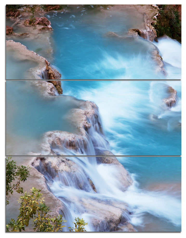 Stunning Aerial View of Havasu River, Landscape Canvas Art, 28x36, 3 Panels