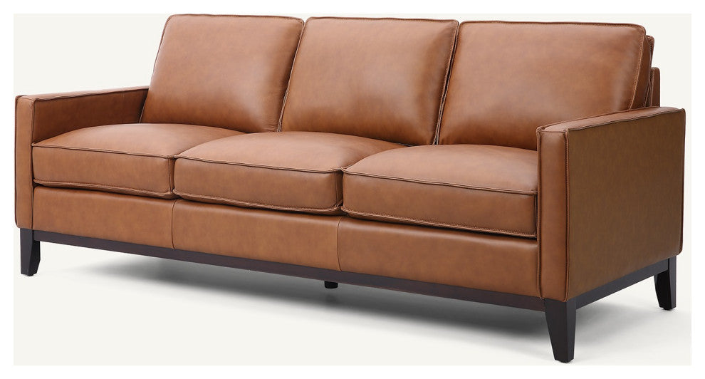 Samhara Top Grain Leather Sofa - Chestnut