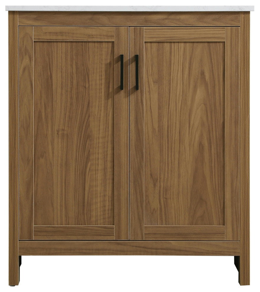 Home Living 30" Single Bathroom Vanity, Walnut Brown