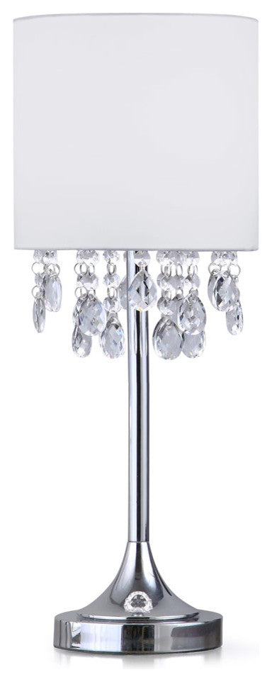 Florence 22" Crystal Table Lamp, White