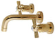 Kingston Brass Two-Handle Wall Mount Bathroom Faucet, Polished Brass