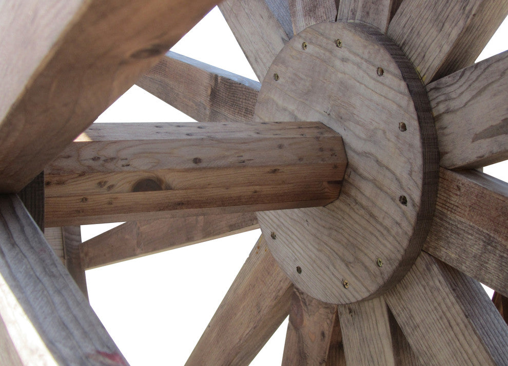 SamsGazebos 8-foot Craftsman Style Wood Water Wheel with Stand