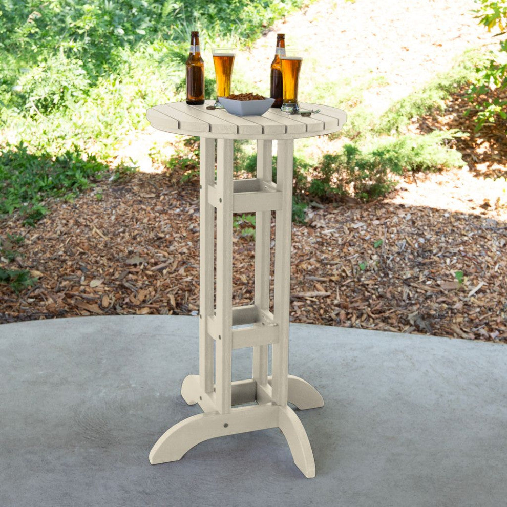 24" Diameter Bar Dining Table, Whitewash