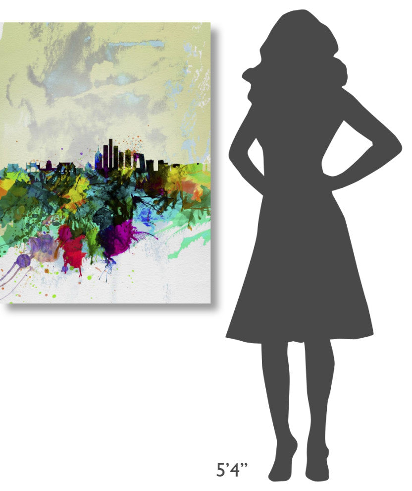 "Beijing Watercolor Skyline" Fine Art Print