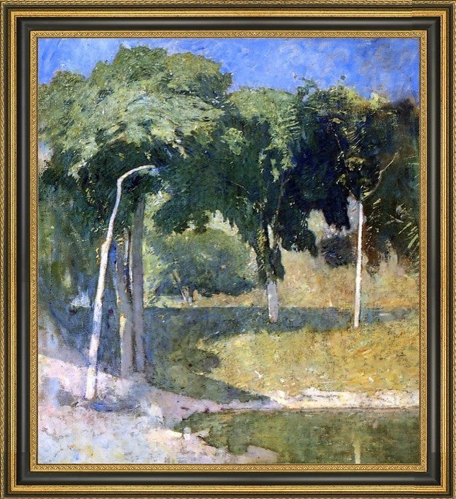 Emil Carlsen Lakeside Landscape Framed Premium Canvas Print, 20"x25"