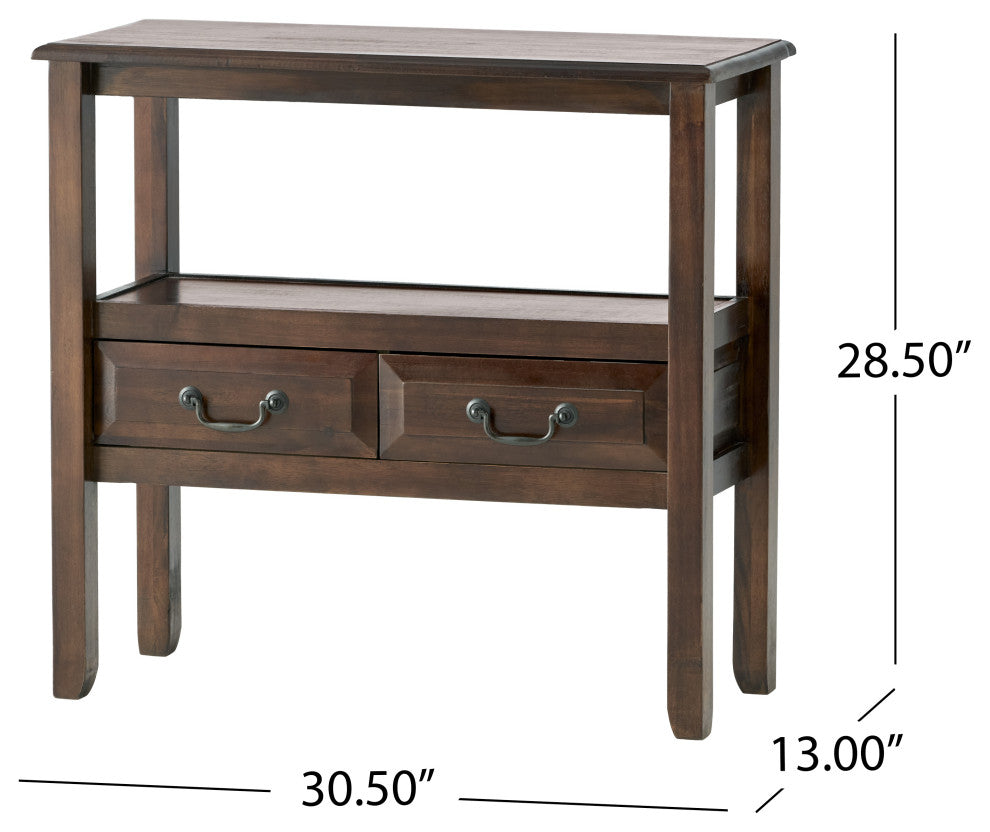 GDF Studio Noah Wood Accent Table, Brown Mahogany