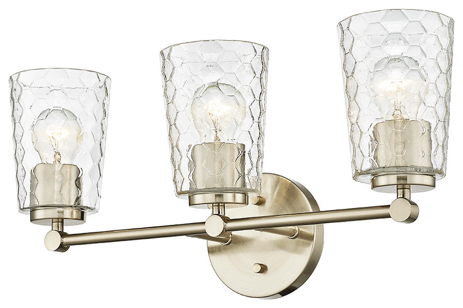 Ashli 3 Light 20" Modern Gold Bathroom Vanity Light