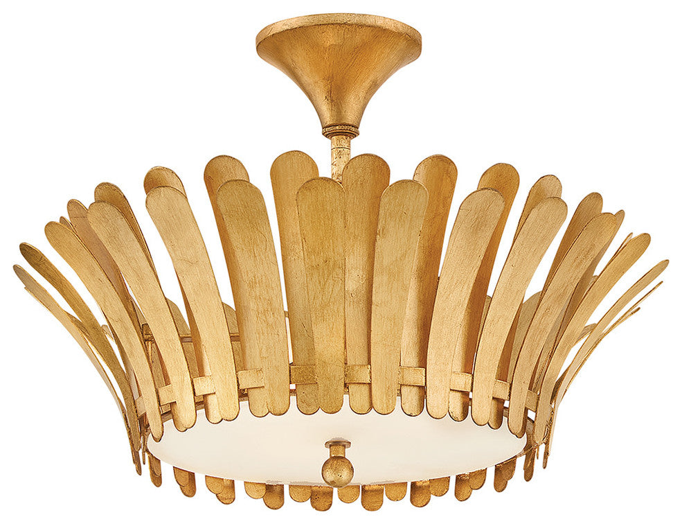 Hinkley Reina Medium Semi-Flush Mount, Distressed Brass