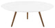Lippa 40" Round Wood Top Coffee Table with Tripod Base Walnut White