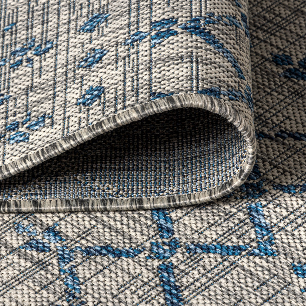 Ourika Moroccan Geometric Textured Weave Indoor/Outdoor Area Rug