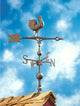 30" Full-Bodied Rooster Weathervane, Verdigris